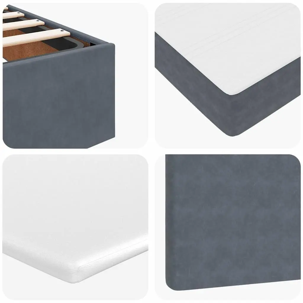 Double Ottoman Bed Grey Velvet Hydraulic Lift Storage Base with Pocket Sprung Mattress