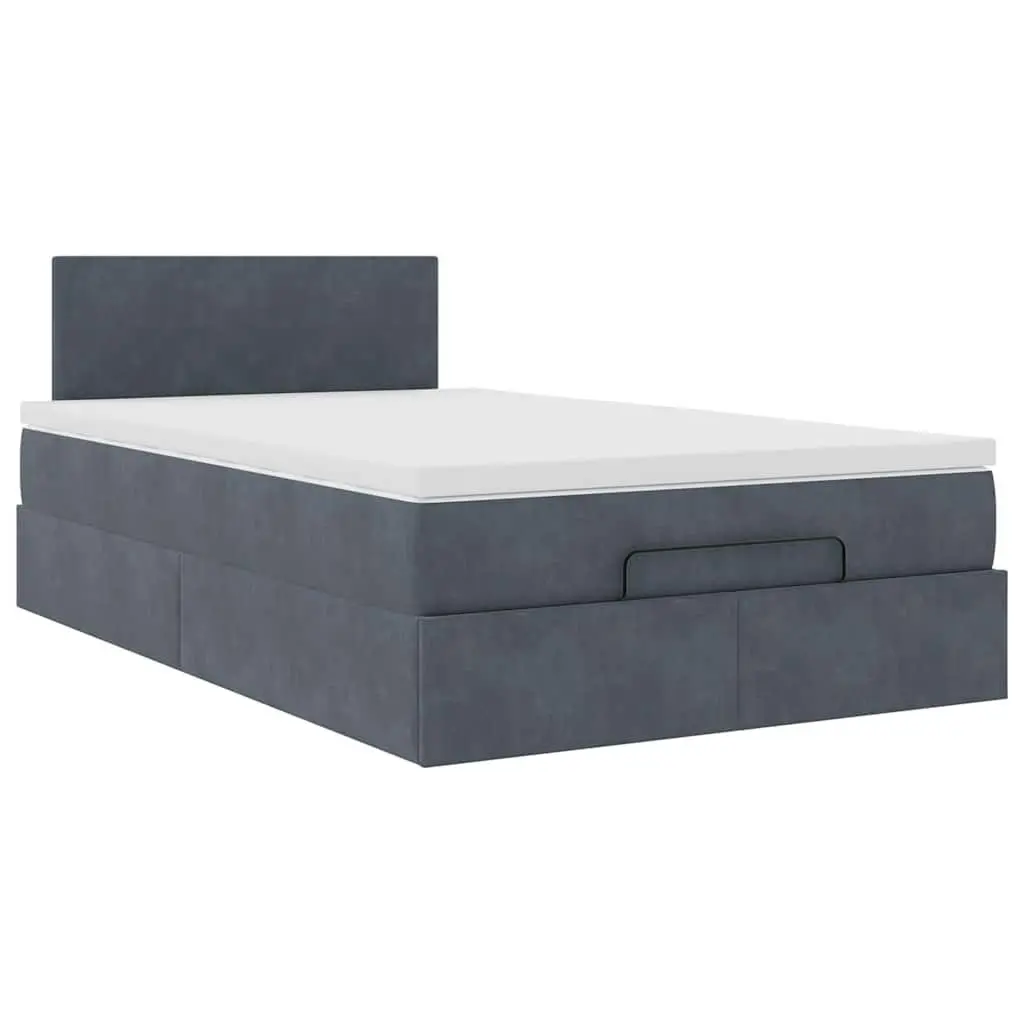 Ottoman Bed Grey Velvet King Single Storage Lift Pocket Spring Mattress