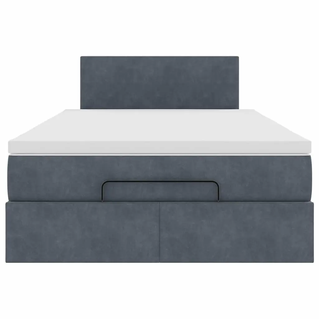 Ottoman Bed Grey Velvet King Single Storage Lift Pocket Spring Mattress