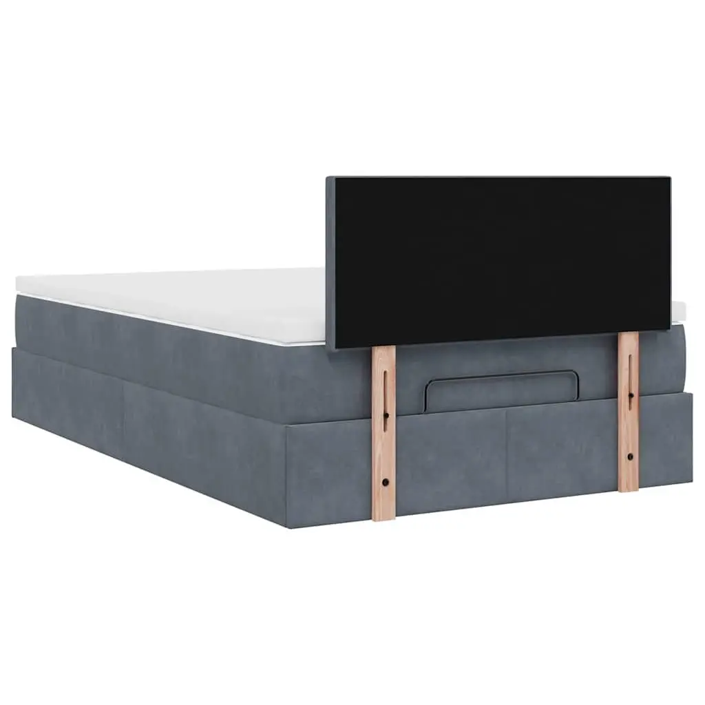 Ottoman Bed Grey Velvet King Single Storage Lift Pocket Spring Mattress