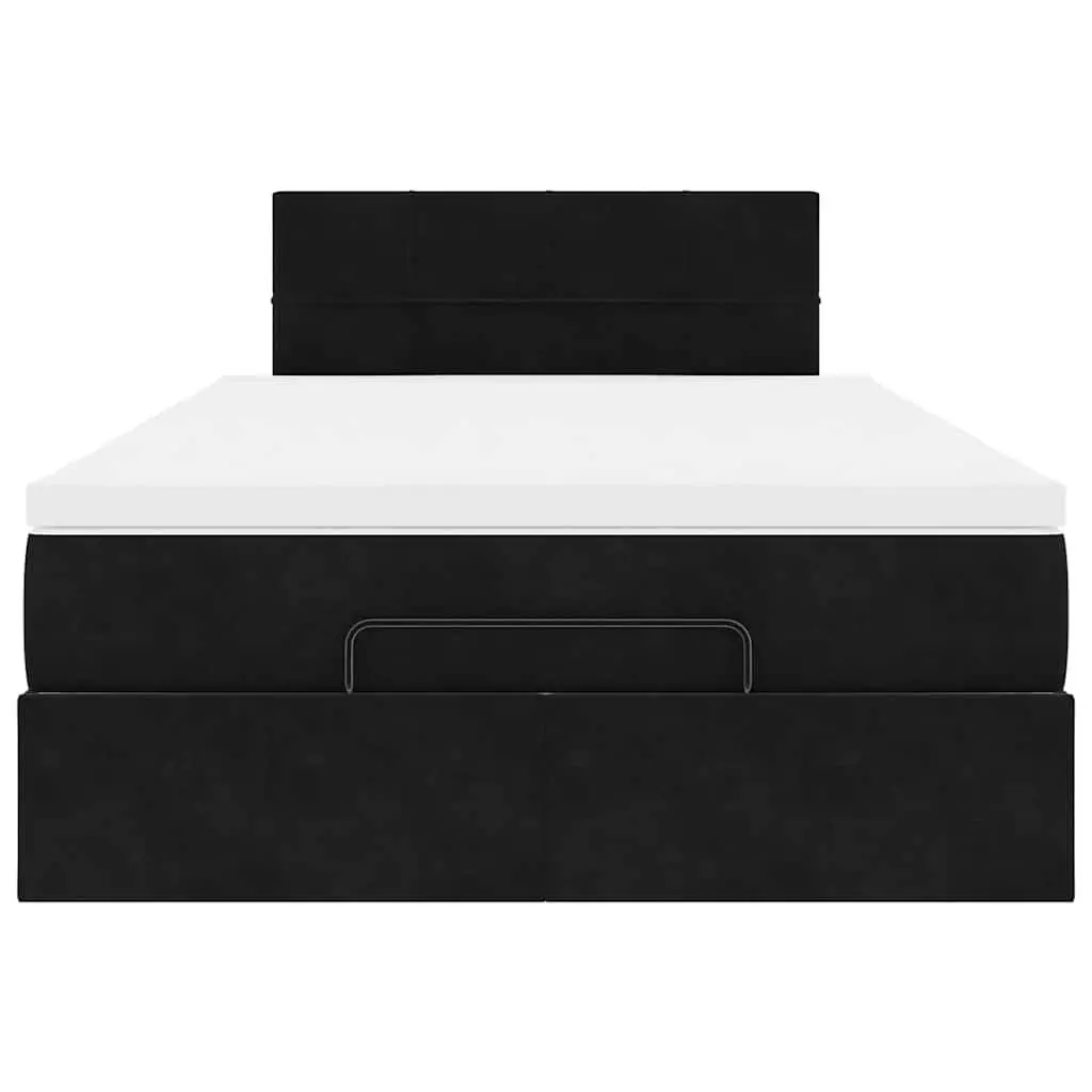 Ottoman Bed Black Velvet King Single Storage Lift Frame with Pocket Spring Mattress