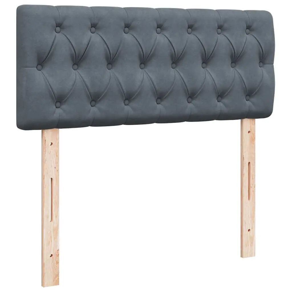 Ottoman Bed King Single Grey Velvet with Pocket Spring Mattress and Hydraulic Lift Storage Mechanism