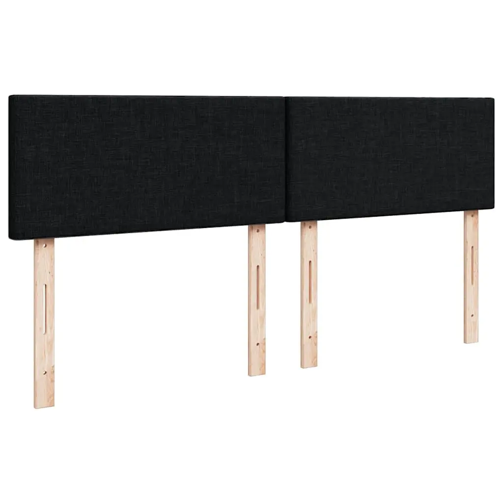 Double Ottoman Bed Black Fabric Pocket Spring Mattress with LED Lights