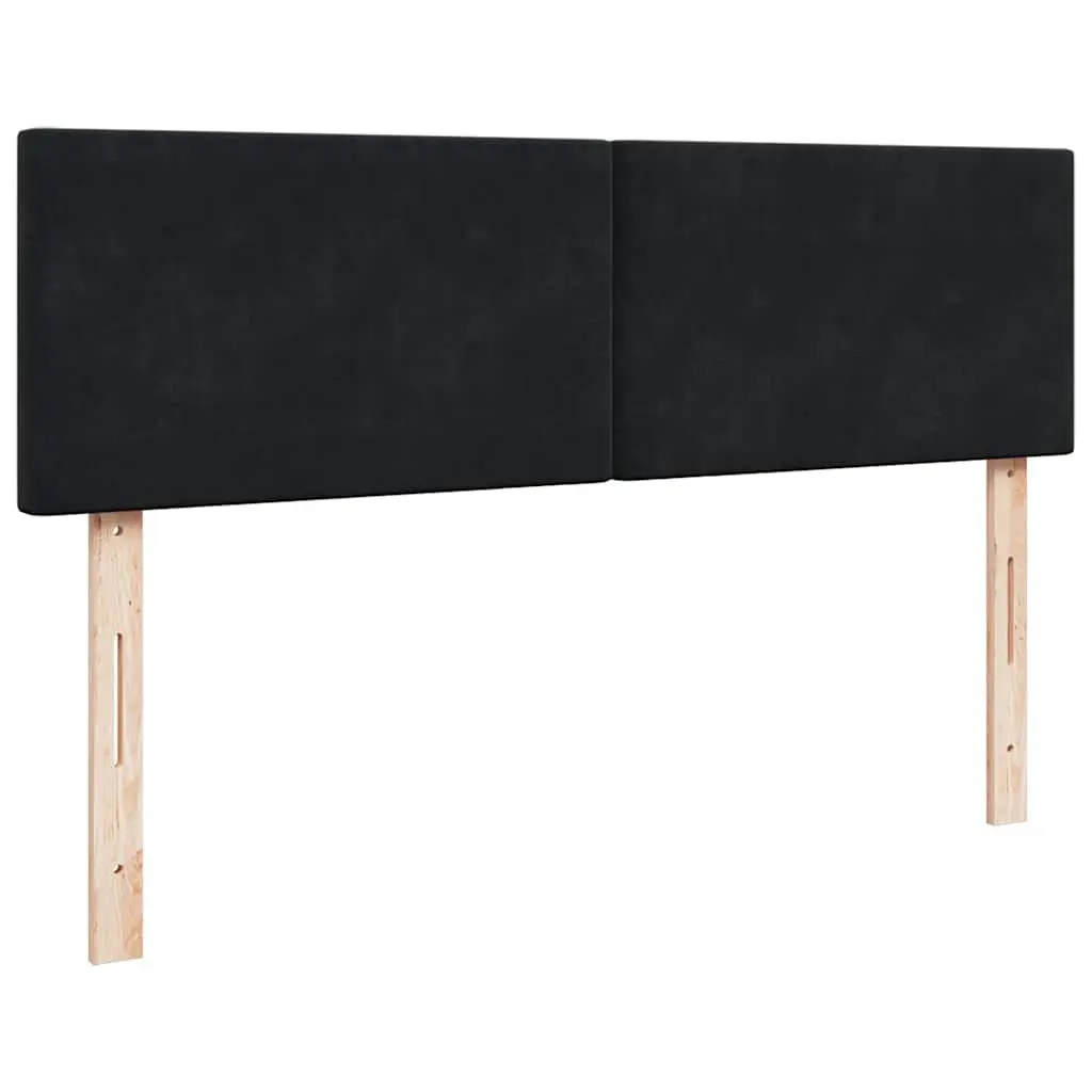 Ottoman Bed Black Velvet Double Pocket Spring Mattress with LED Lights and Hydraulic Lift Storage