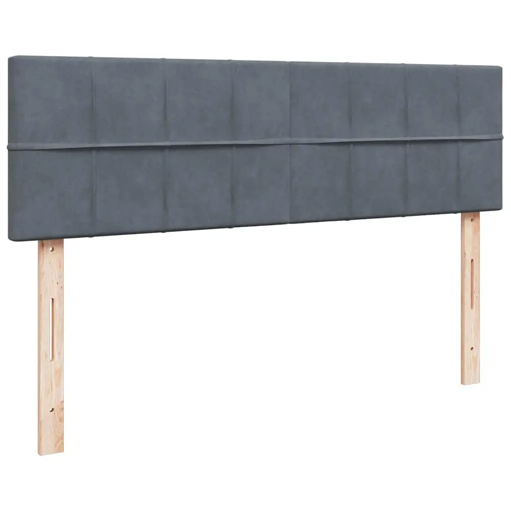 Queen Ottoman Bed Grey Velvet Pocket Spring Mattress with LED Lights