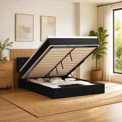 Stylish Queen Ottoman Bed with Pocket Spring Mattress