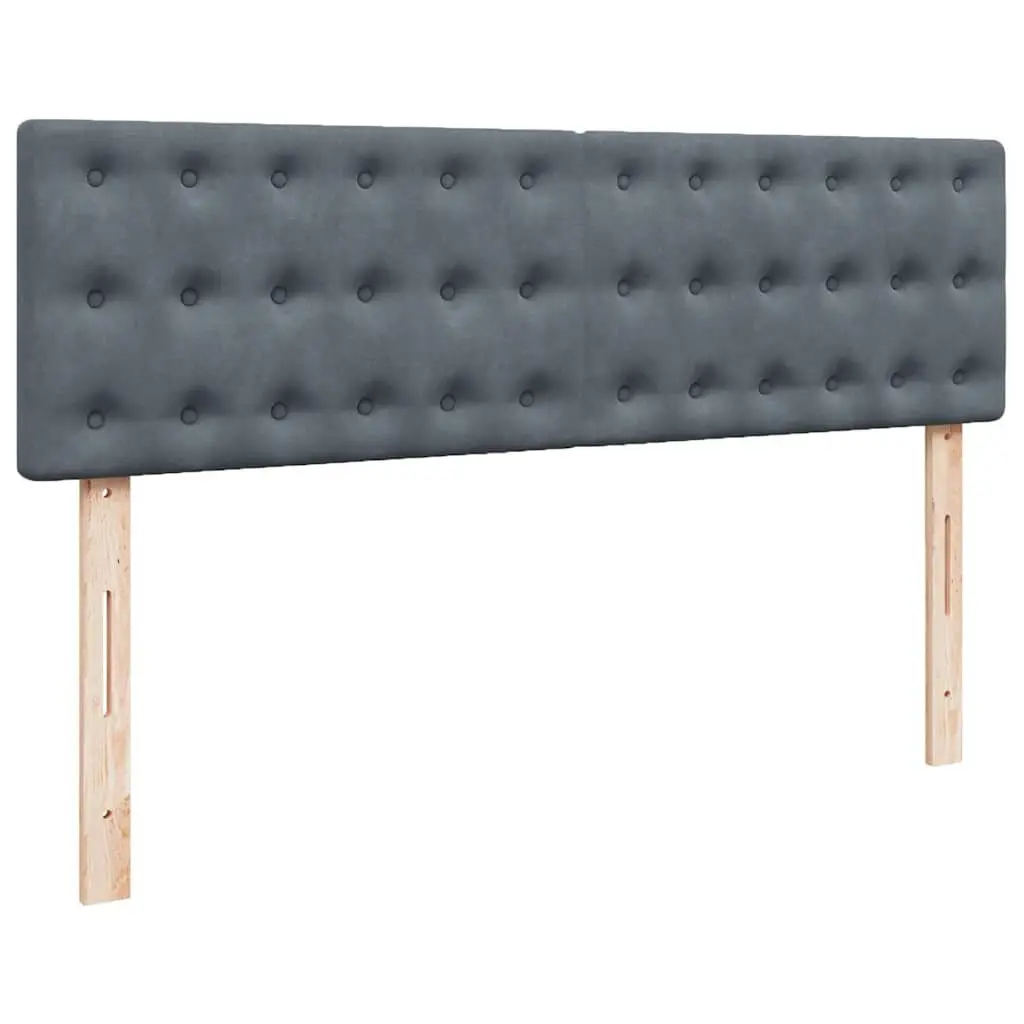 Ottoman Bed Grey Velvet Double with Pocket Spring Mattress Storage and LED Lights