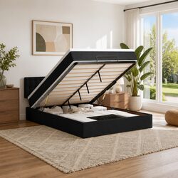 Stylish Ottoman Bed with Pocket Spring Mattress and Storage