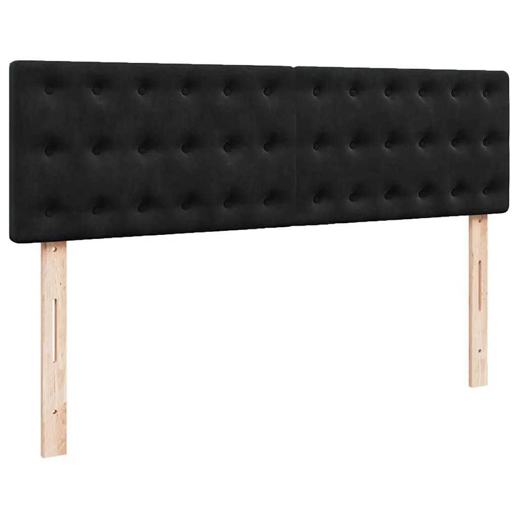 Ottoman Bed Black Velvet Pocket Spring Mattress Under-Bed Storage LED Lights