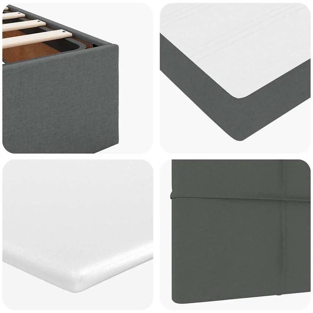Ottoman Bed Grey Fabric Queen Size with Mattress Storage Lift Slat Base