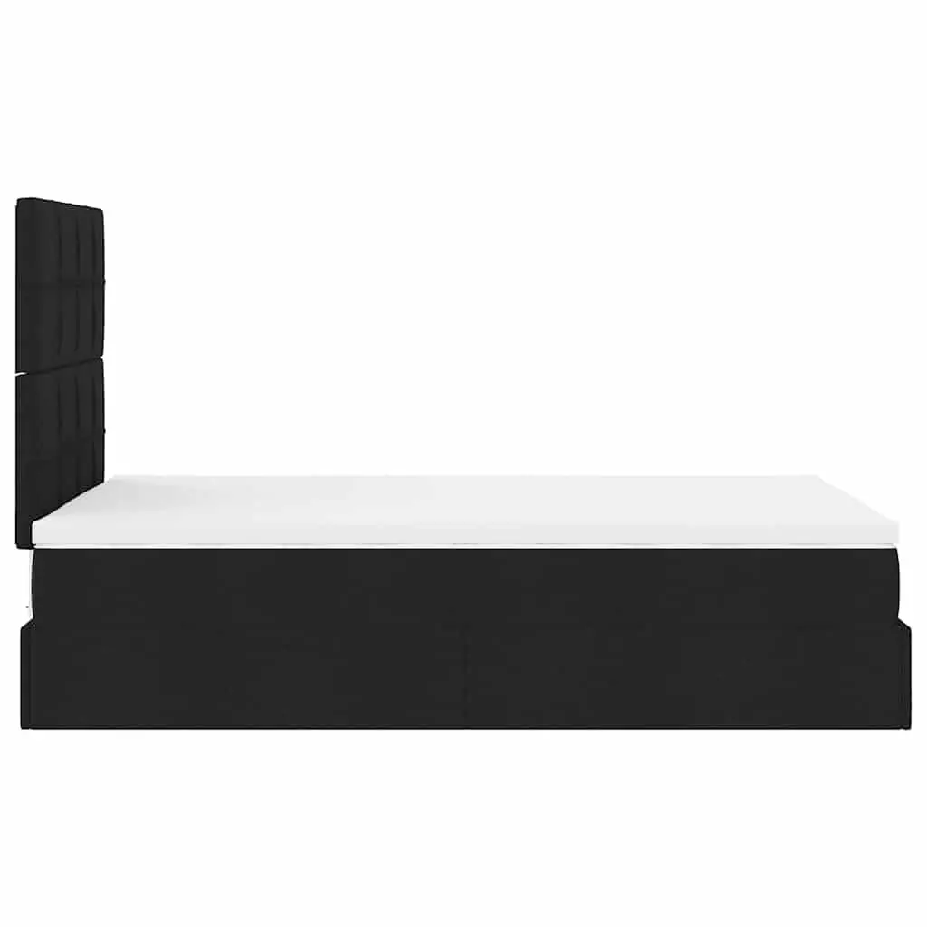 Ottoman Bed Black King Single Pocket Spring Mattress Polyester Fabric