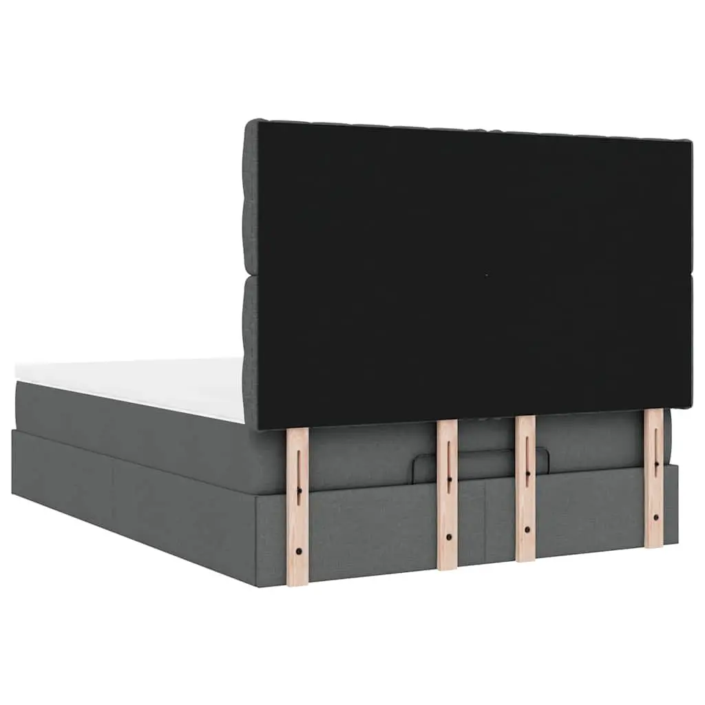 Ottoman Bed Grey Queen Pocket Spring Mattress Storage Furniture