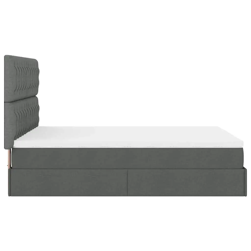 Ottoman Bed Grey Queen Pocket Spring Mattress Storage Furniture