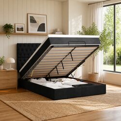 Cozy Queen Ottoman Bed with Pocket Spring Mattress