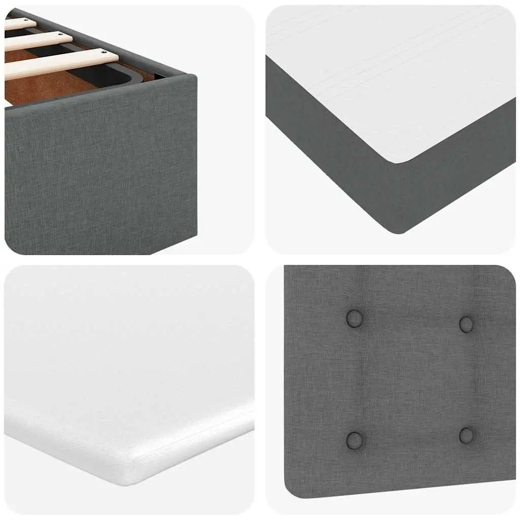 Ottoman Bed Grey Fabric Queen Size with Mattress Hydraulic Lift Storage Frame