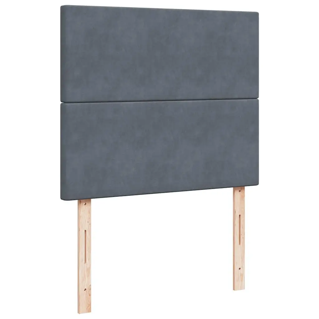 Ottoman Bed King Single Grey Velvet Upholstered Storage Frame with Pocket Spring Mattress
