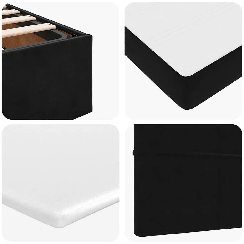 Ottoman Bed Black Velvet King Single Storage Lift Frame with Pocket Spring Mattress