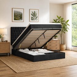 Elegant Queen Ottoman Bed with Pocket Spring Mattress