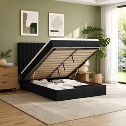 Elegant Queen Ottoman Bed with Pocket Spring Mattresses