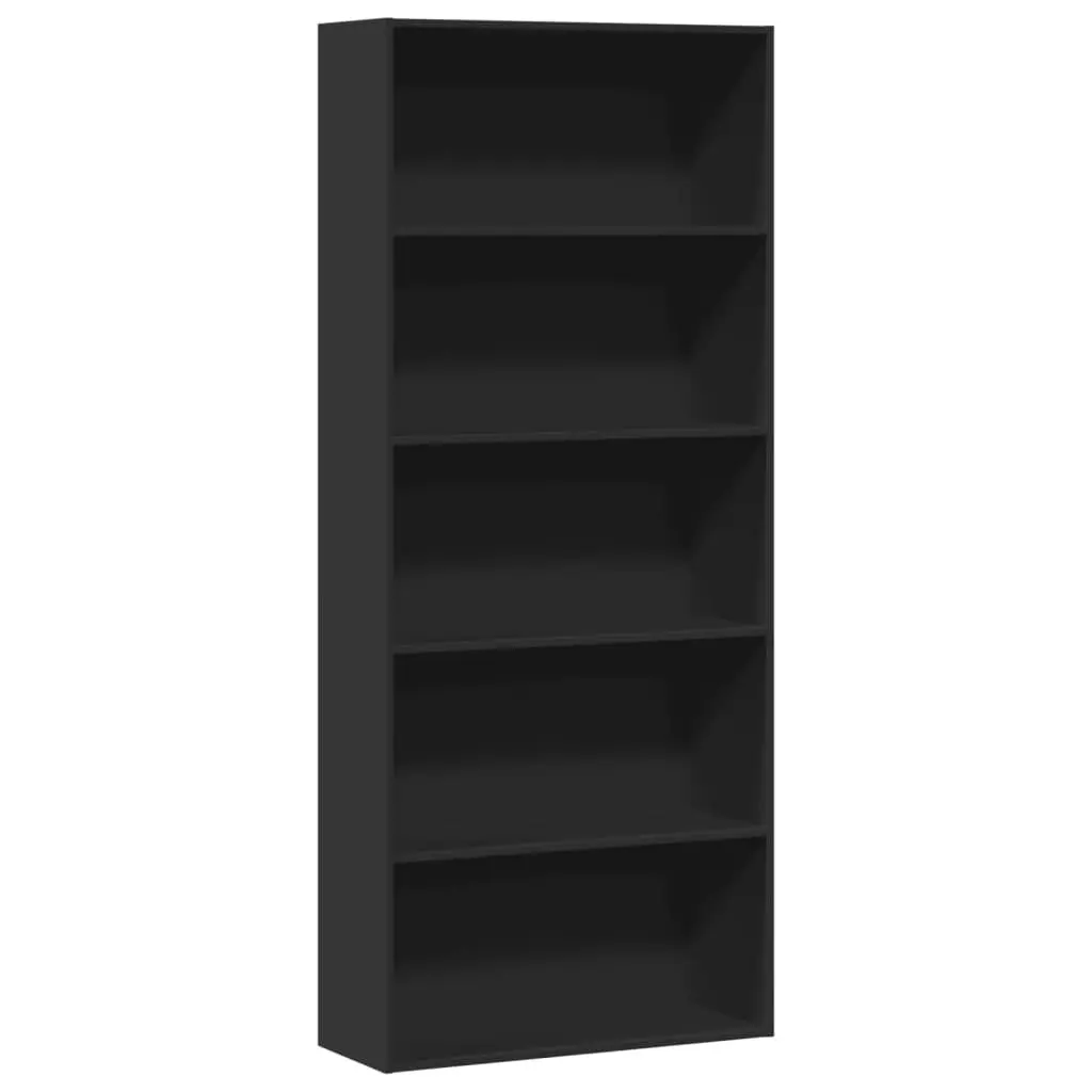Book Cabinet Black 80x30x189cm Engineered Wood Storage Shelf Room Divider
