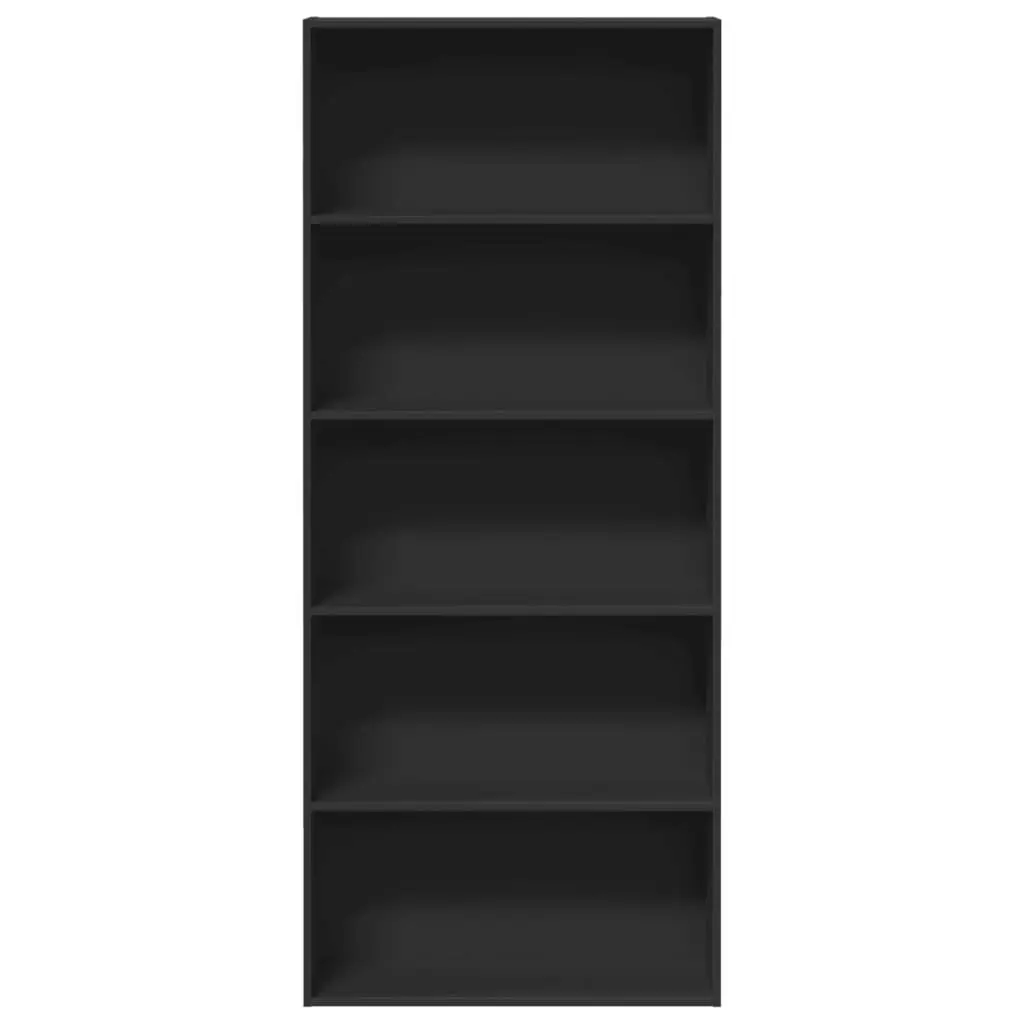 Book Cabinet Black 80x30x189cm Engineered Wood Storage Shelf Room Divider