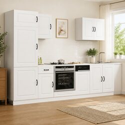 7 Piece White Engineered Wood Kitchen Cabinet Set