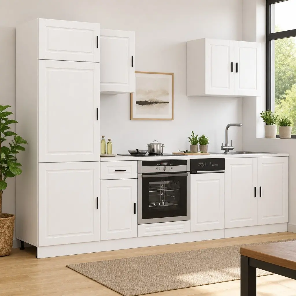 7 Piece Kitchen Cabinet Set White Engineered Wood Storage Cupboard Furniture