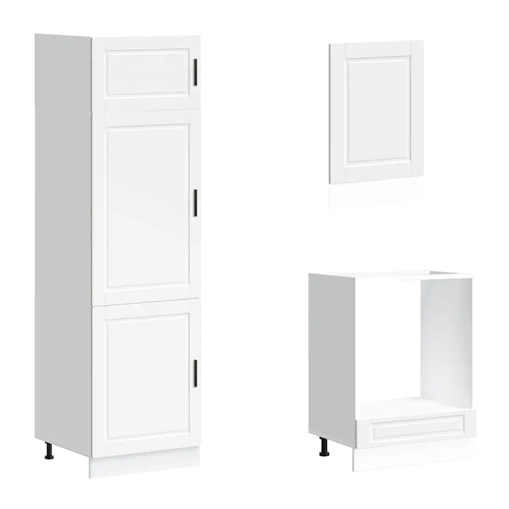 7 Piece Kitchen Cabinet Set White Engineered Wood Storage Cupboard Furniture