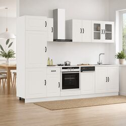 Elegant 8 Piece Kitchen Cabinet Set in White