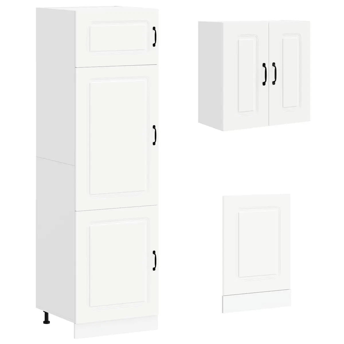 8 Piece Set Kitchen Units White Storage Cabinets Engineered Wood Furniture