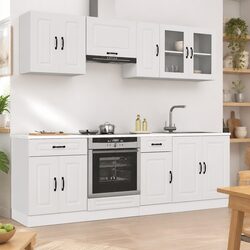 Elegant 8 Piece White Kitchen Cabinet Set