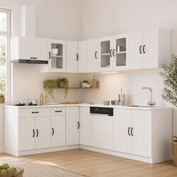 Elegant 11-Piece White Kitchen Cabinet Set