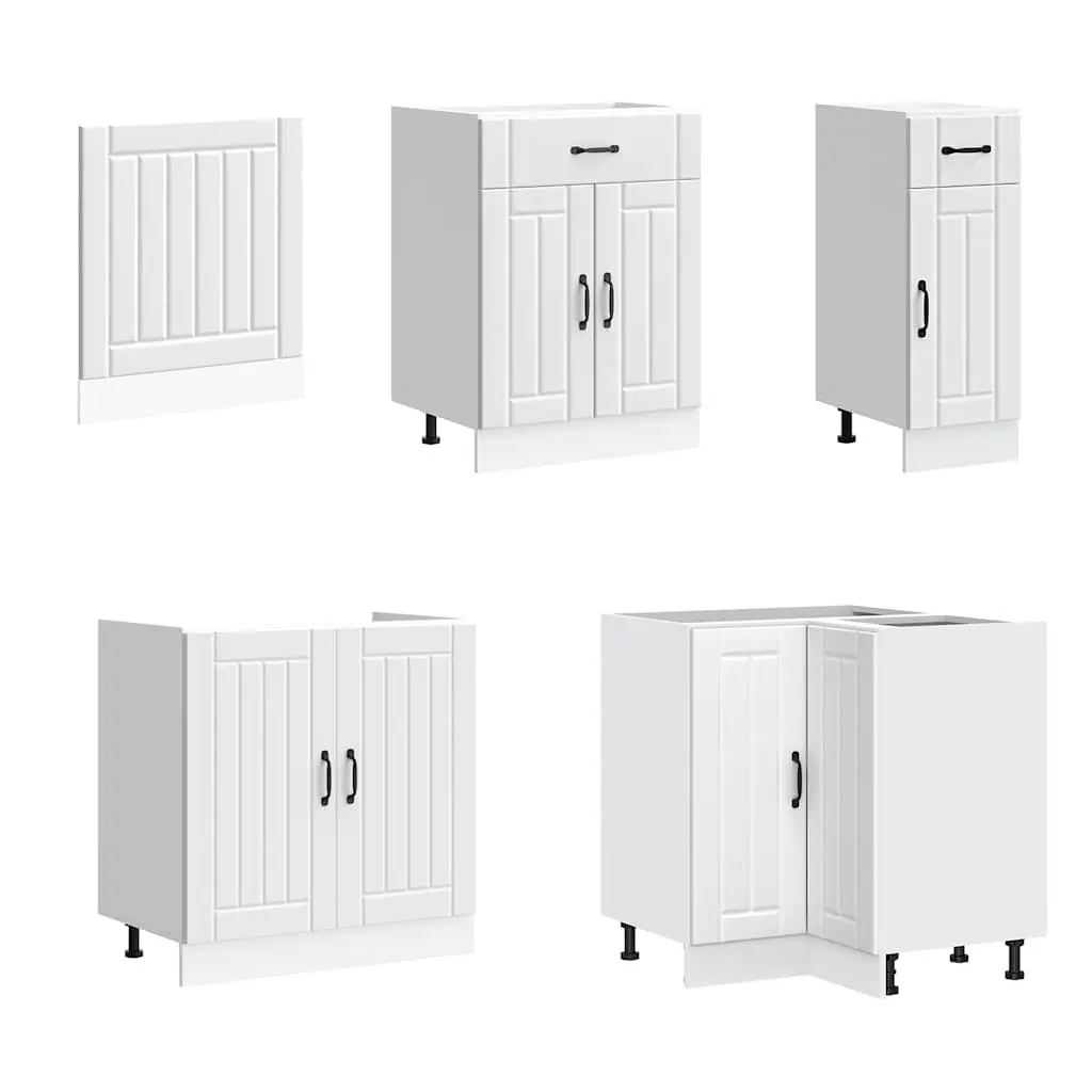 Kitchen Cabinet Set White 11 Piece Engineered Wood Storage Cupboards