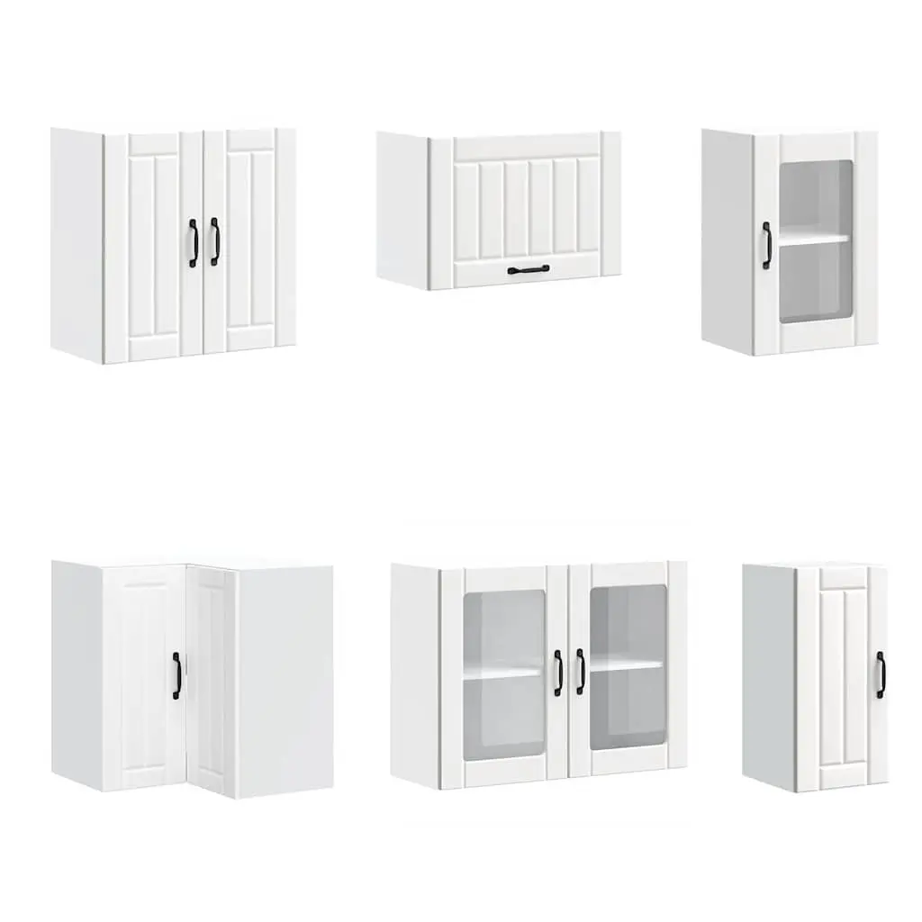 Kitchen Cabinet Set White 11 Piece Engineered Wood Storage Cupboards