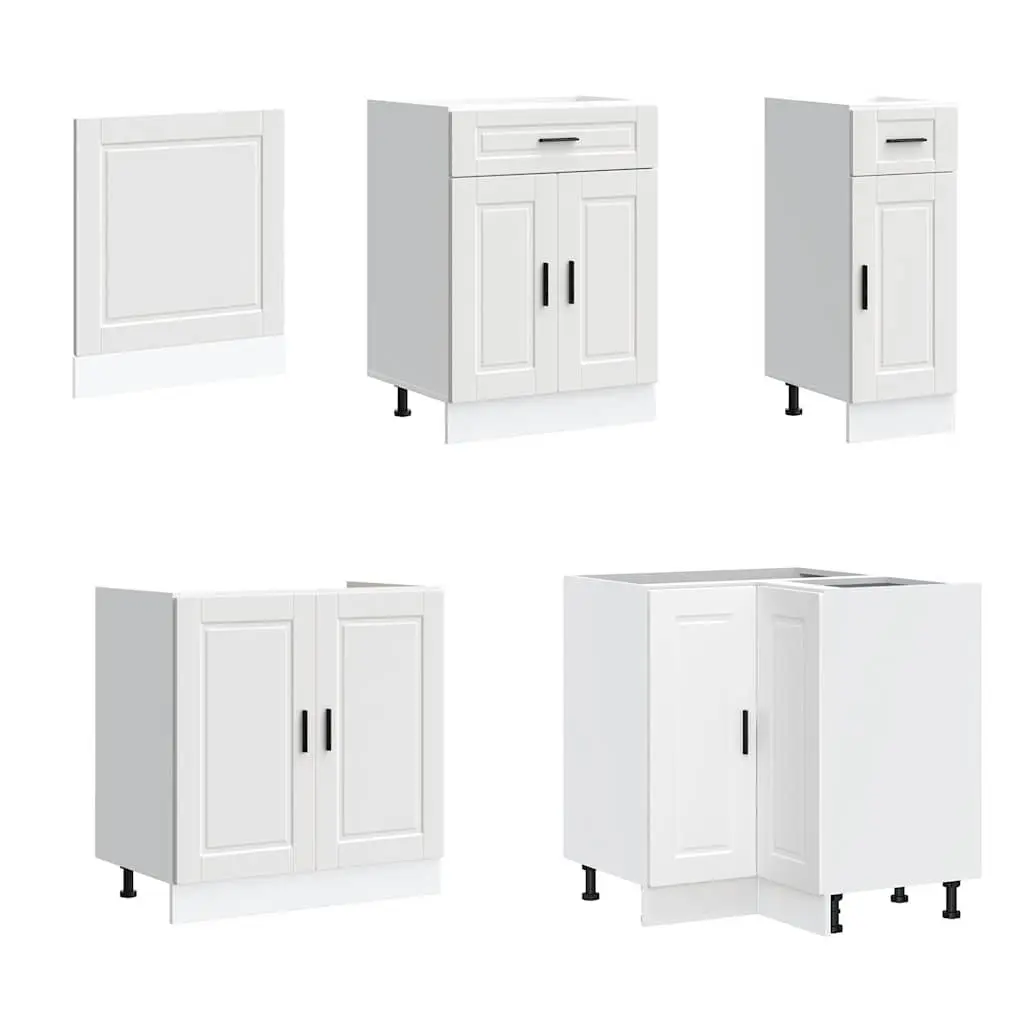 Kitchen Cabinet Set White 11 Piece Engineered Wood Storage