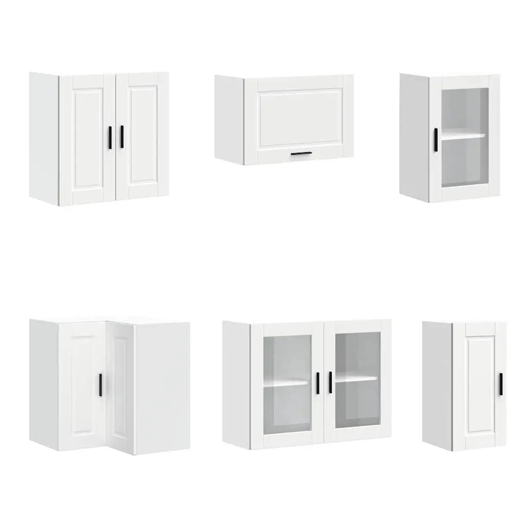 Kitchen Cabinet Set White 11 Piece Engineered Wood Storage