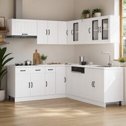 Charming 11 Piece Kitchen Cabinet Set in White
