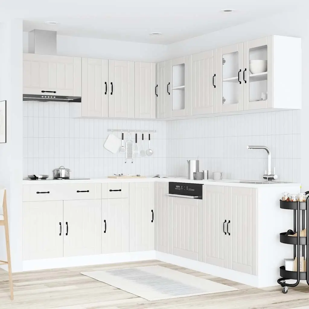 11 Piece Engineered Wood Kitchen Cabinet Set White Storage Cupboard