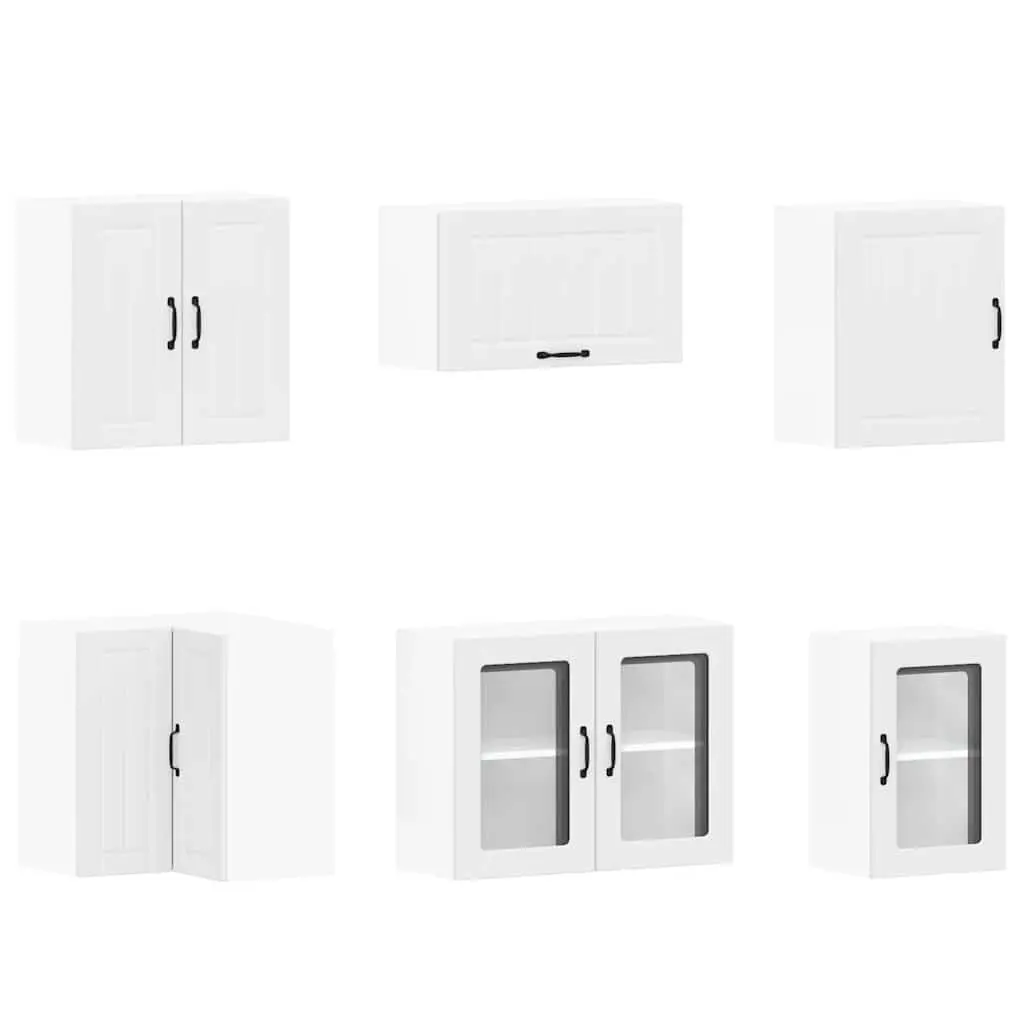 11 Piece Engineered Wood Kitchen Cabinet Set White Storage Cupboard