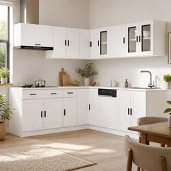 White 11-Piece Kitchen Cabinet Set for Cozy Spaces
