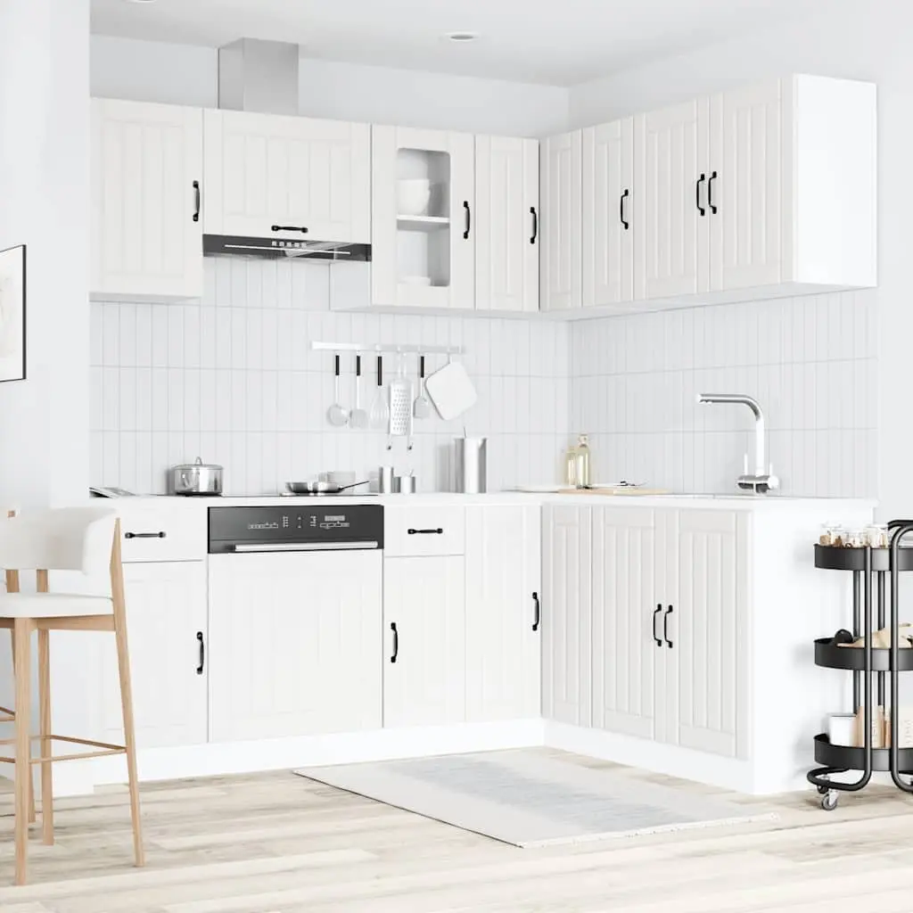 Kitchen Cabinet Set White 11 Piece Engineered Wood Storage Cupboard Furniture