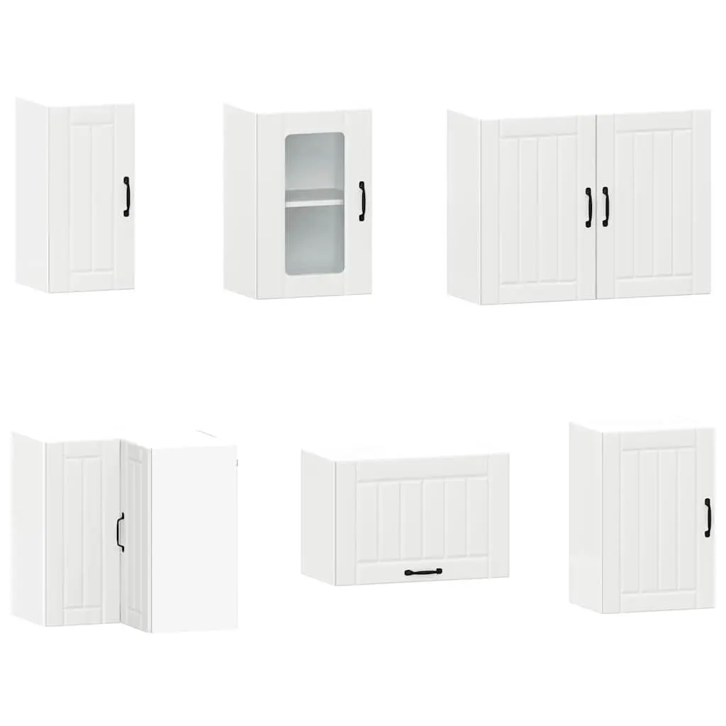 Kitchen Cabinet Set White 11 Piece Engineered Wood Storage Cupboard Furniture