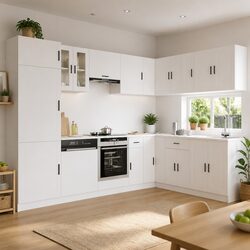 14-Piece White Kitchen Cabinet Set in Engineered Wood