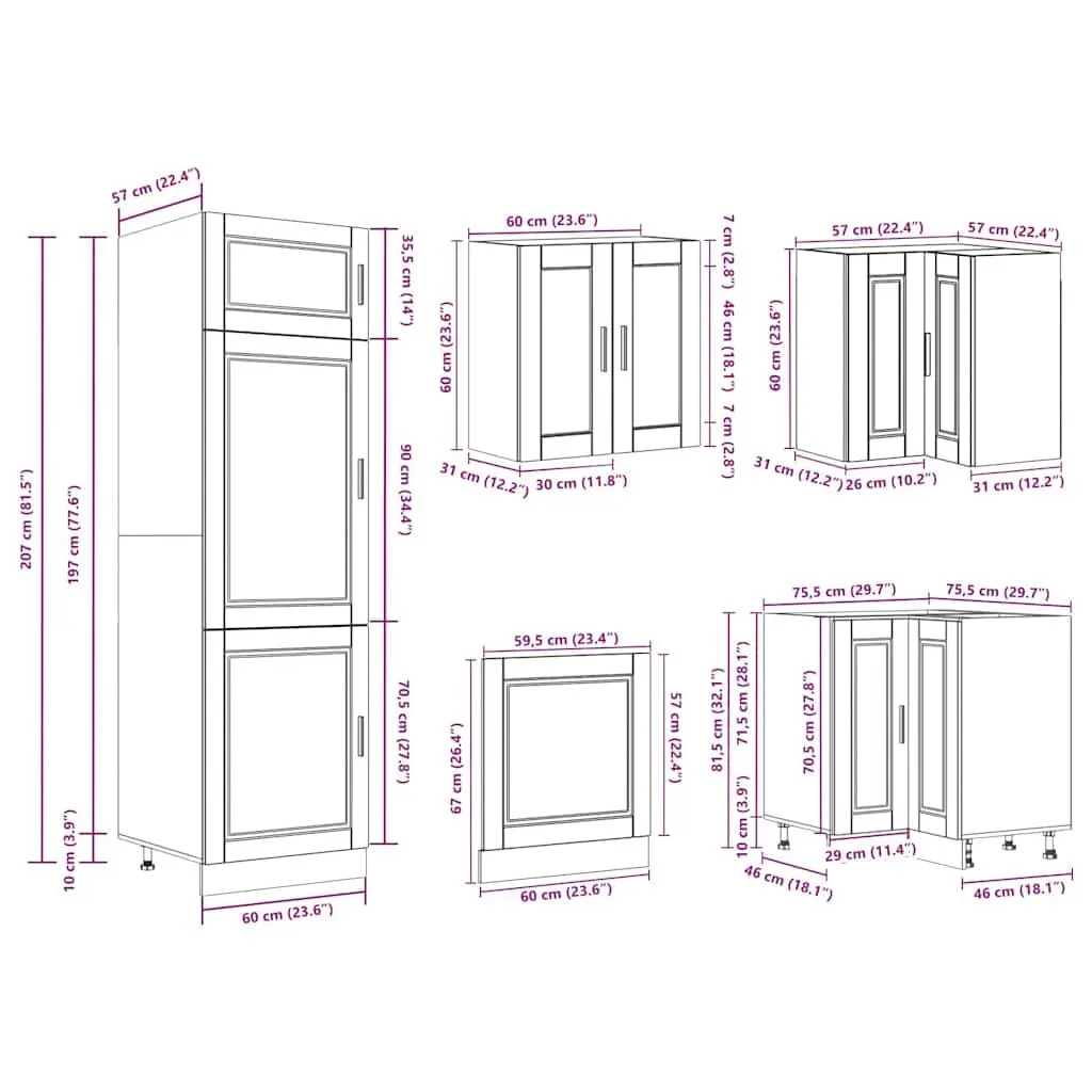 14-Piece White Kitchen Cabinet Set in Engineered Wood
