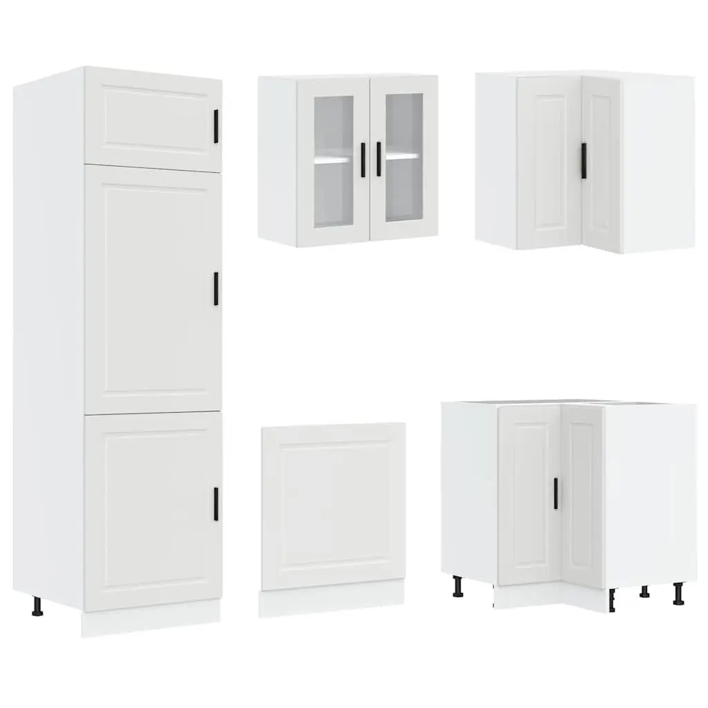 14-Piece White Kitchen Cabinet Set in Engineered Wood