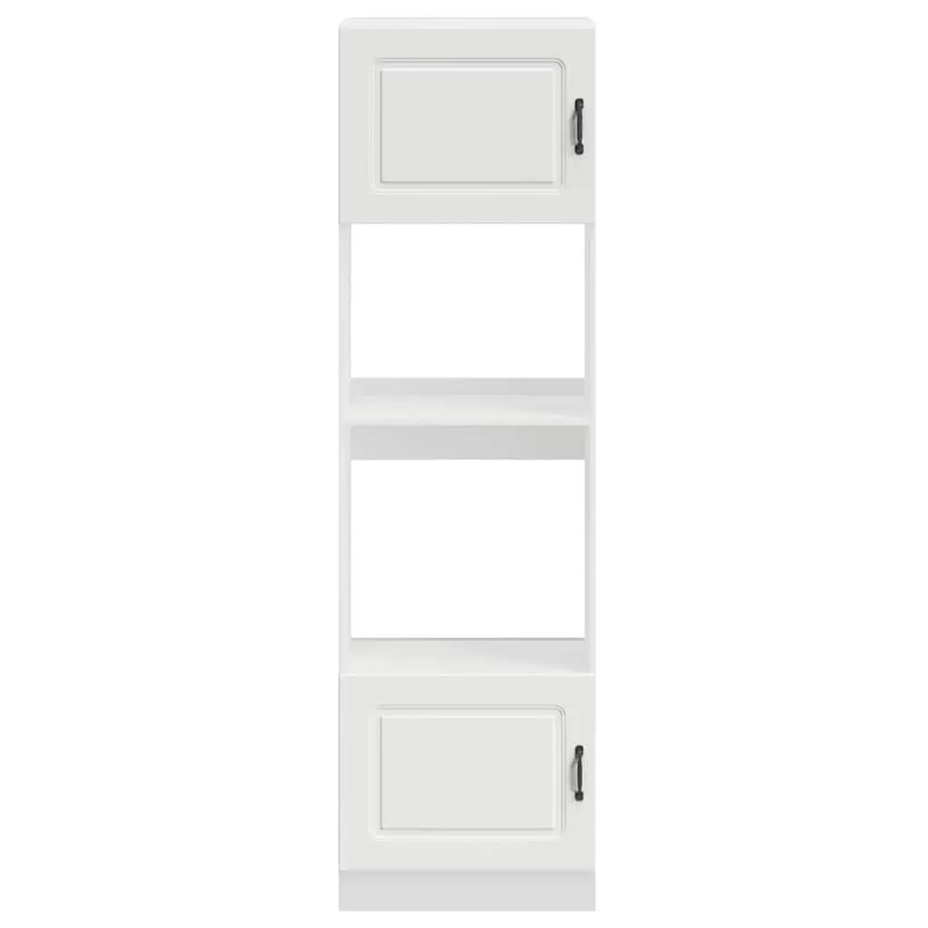 Kitchen Oven Cabinet 2 pcs White Engineered Wood Storage Unit Compact Design