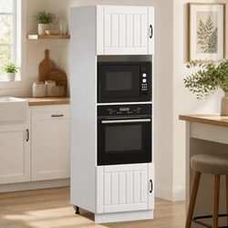 Charming White Oven Cabinet Set for Your Kitchen
