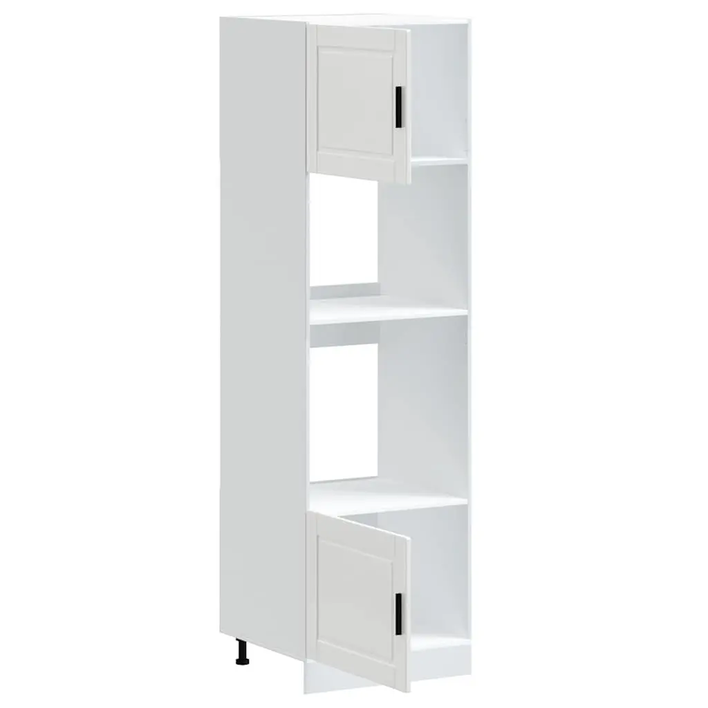 Oven Cabinets White 2 pcs Kitchen Storage Unit Large Compartment Engineered Wood