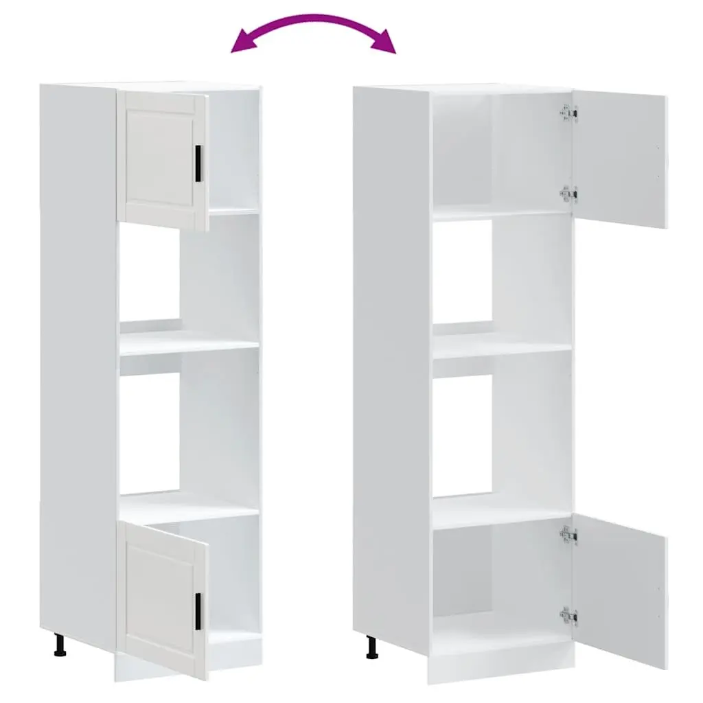 Oven Cabinets White 2 pcs Kitchen Storage Unit Large Compartment Engineered Wood