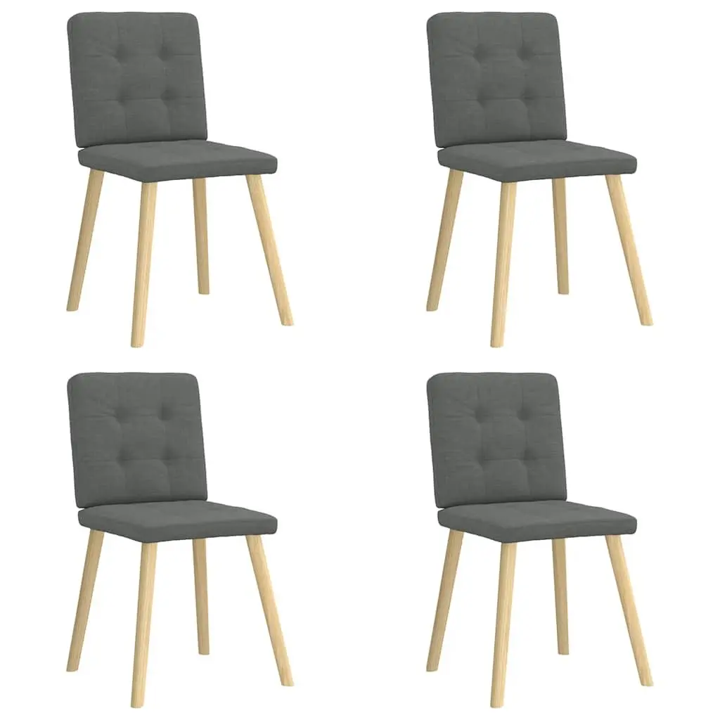 Grey Fabric Dining Chairs Set of 4